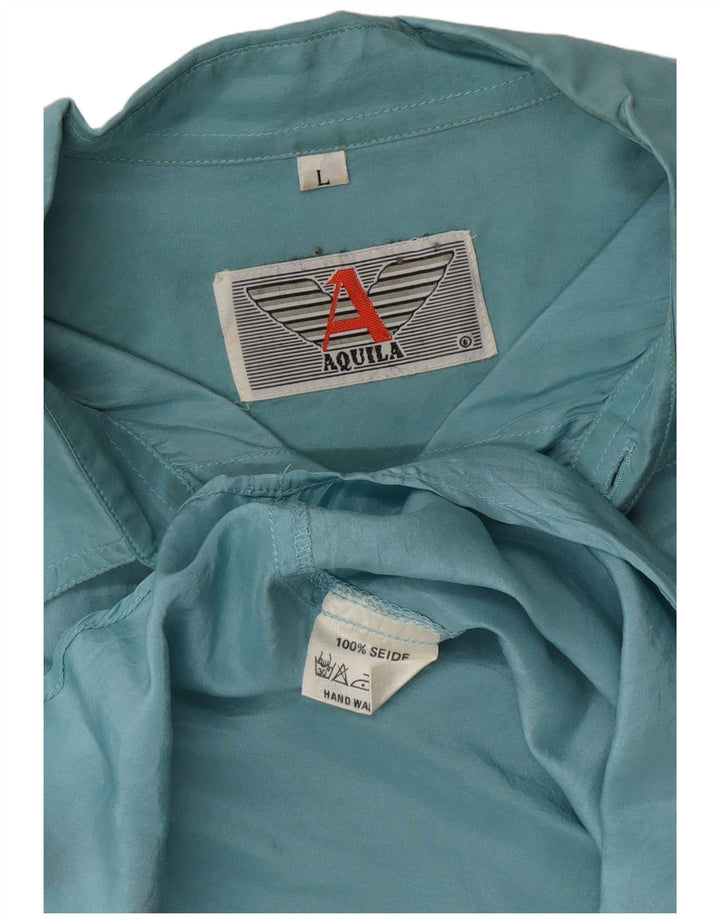AQUILA Camicia Uomo Large Seta Blu