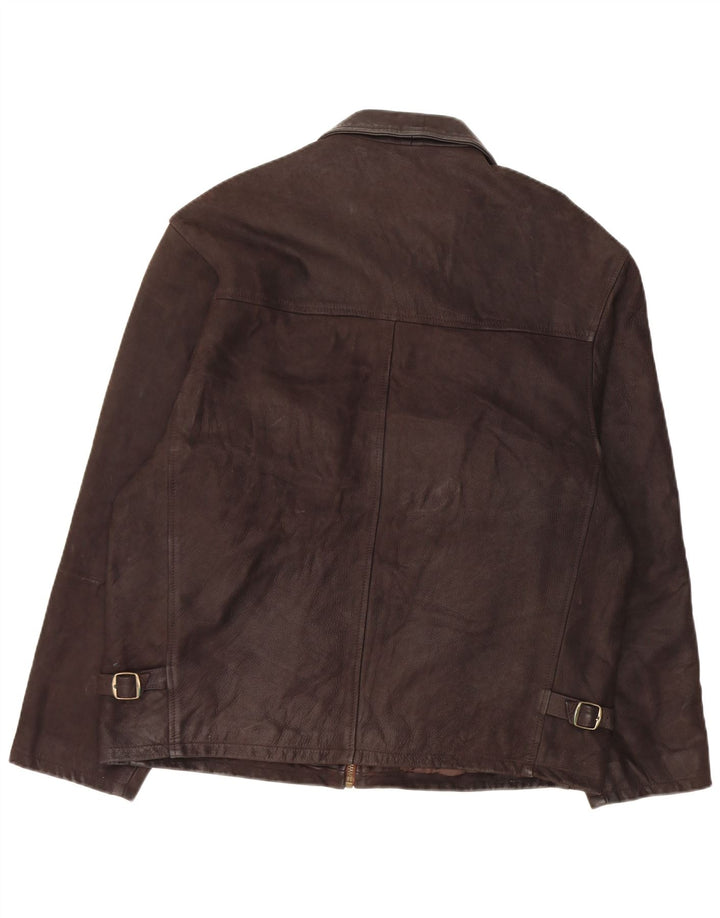 Giacca in pelle vintage da uomo UK 42 XL in pelle marrone