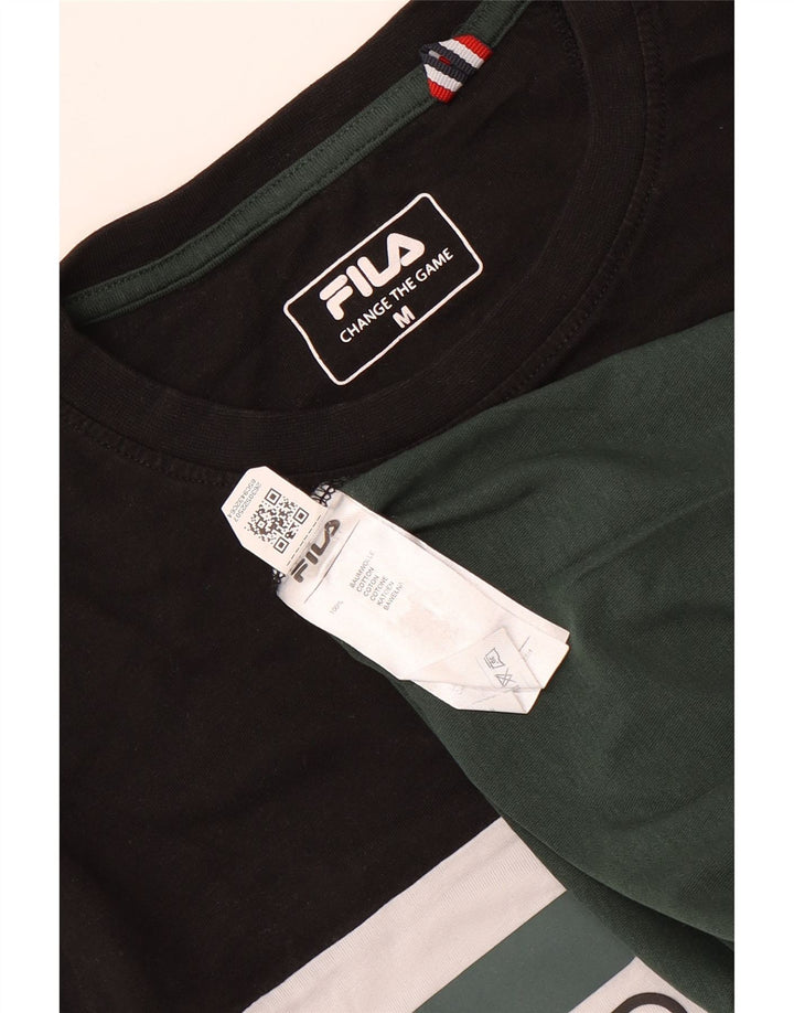 T-shirt grafica da uomo Fila Top in cotone color block medio multicolore