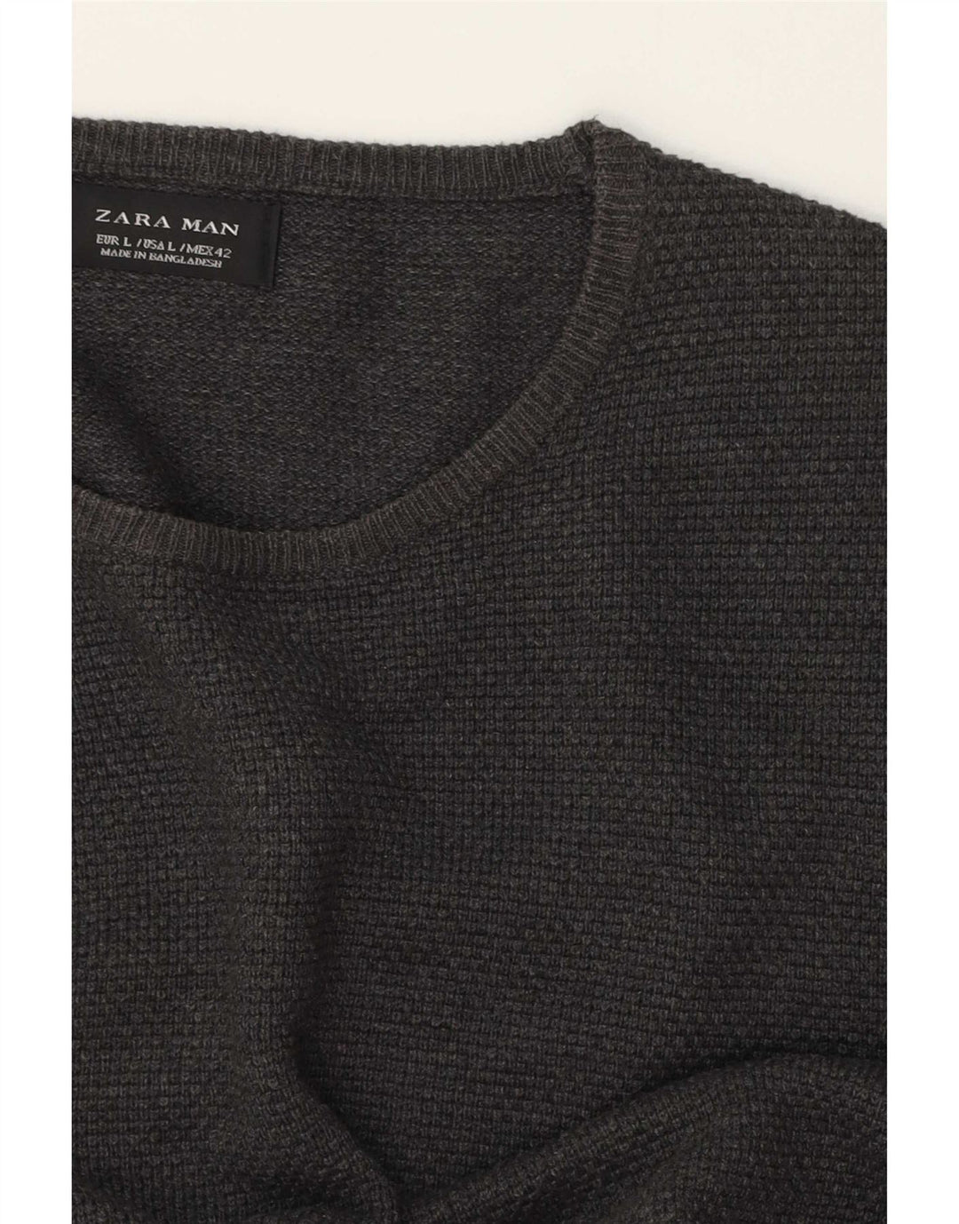 Maglione maglione girocollo da uomo Zara grande grigio