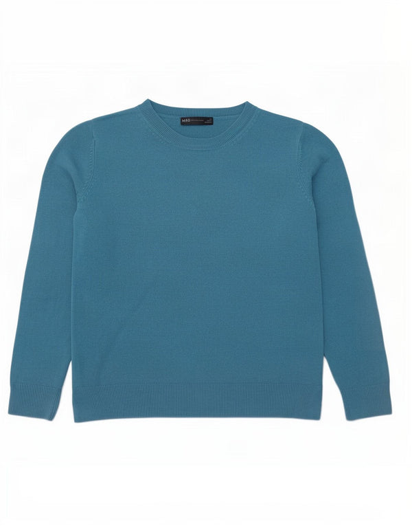Marks & Spencer Womens Boat Neck Jumper Sweater UK 14 Large Turquoise