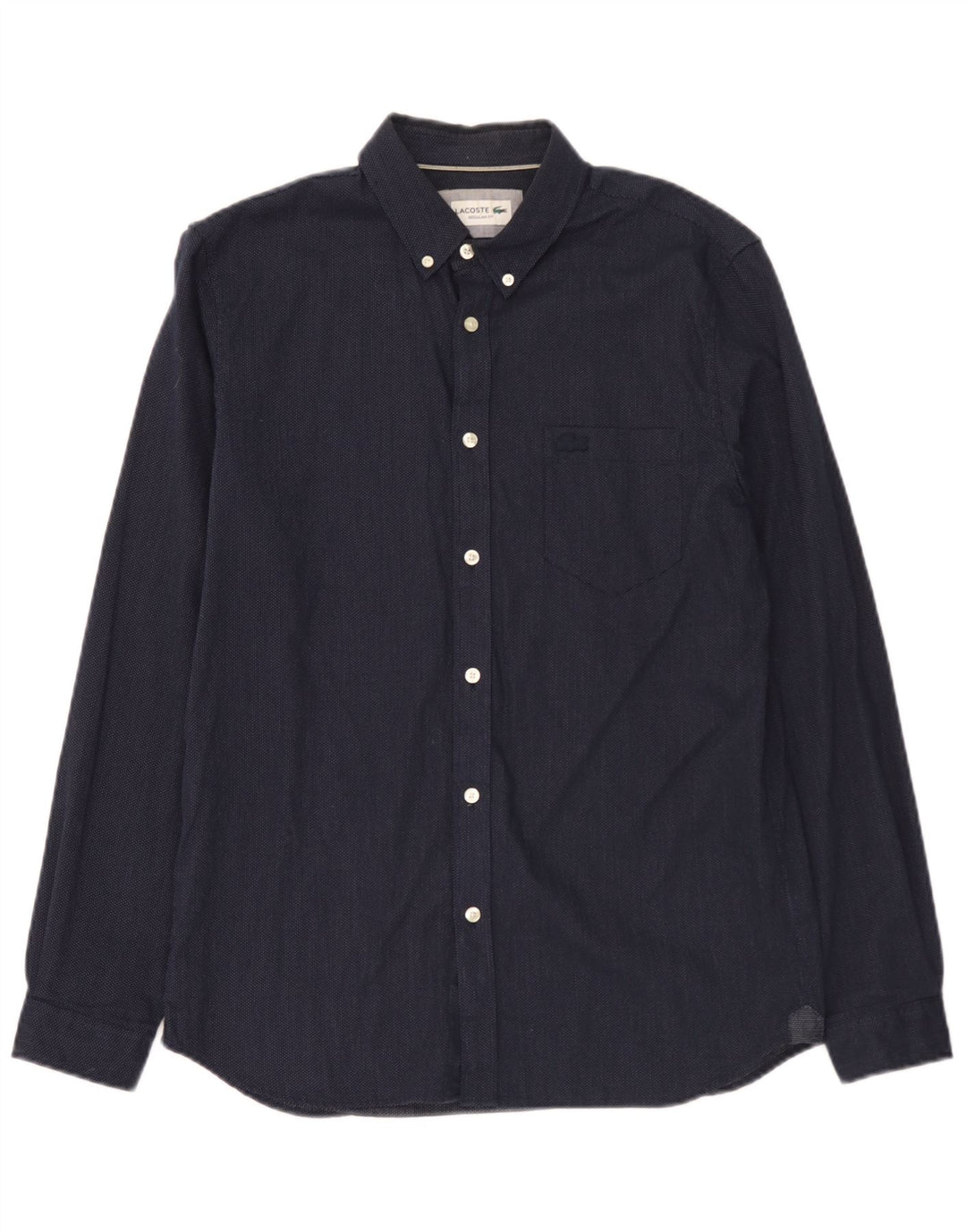 Camicia Lacoste da uomo vestibilità regolare taglia 40 cotone maculato medio blu navy