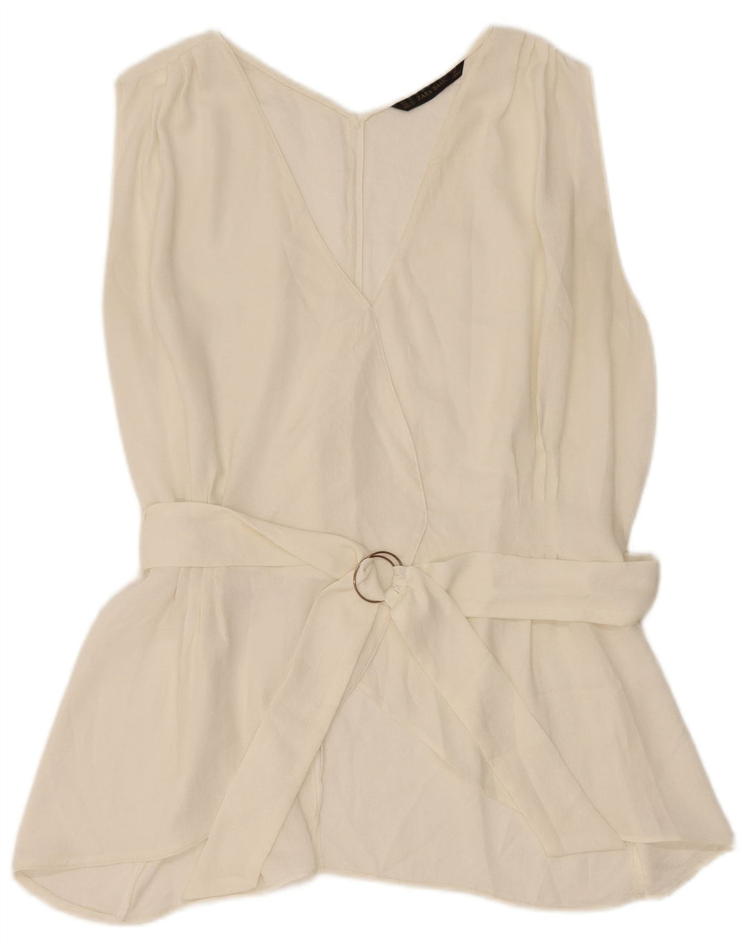 Top senza maniche in camicetta da donna Zara UK 18 XL bianco