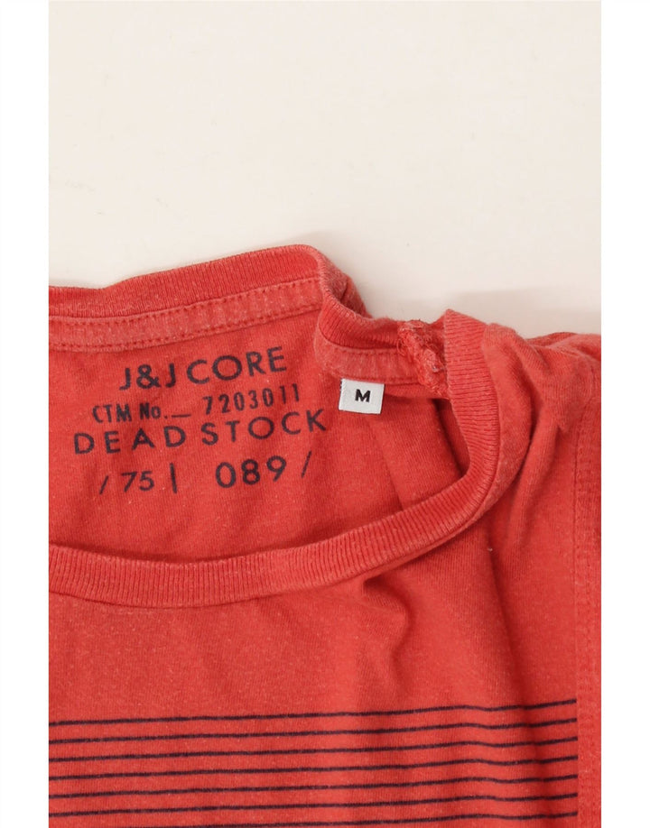 JACK & JONES Mens T-Shirt Top Medium Red Striped Cotton Vintage Jack & Jones and Second-Hand Jack & Jones from Messina Hembry 