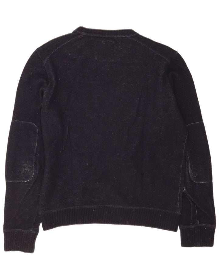 Maglione da uomo con collo a barca grafico Woolrich Lana media blu navy
