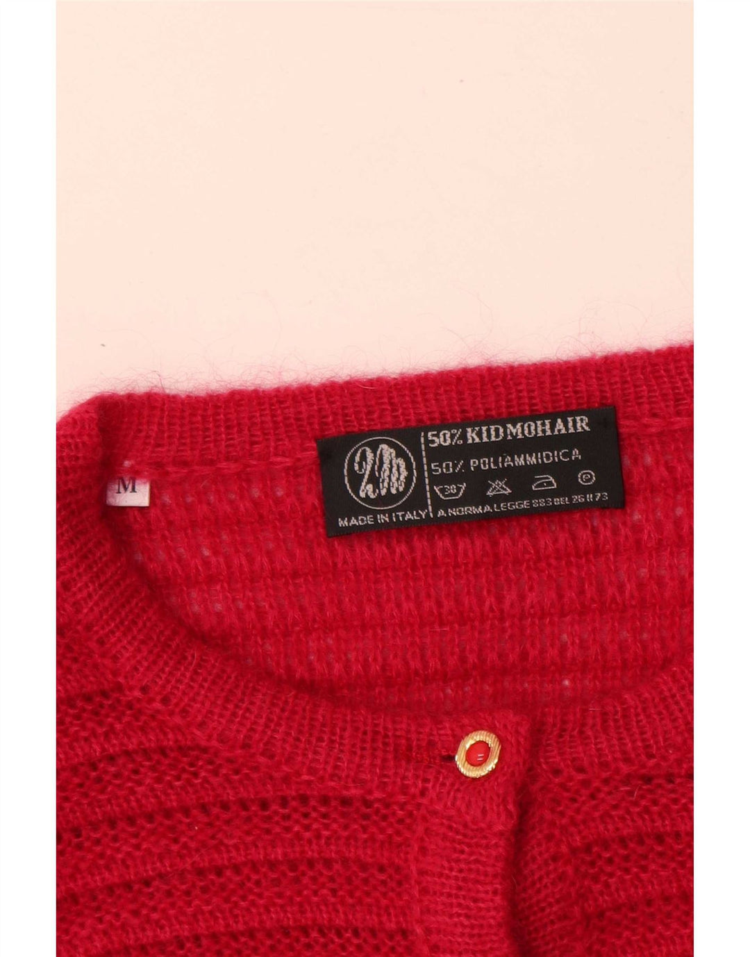 Maglione cardigan oversize da donna vintage UK 14 Mohair rosa medio