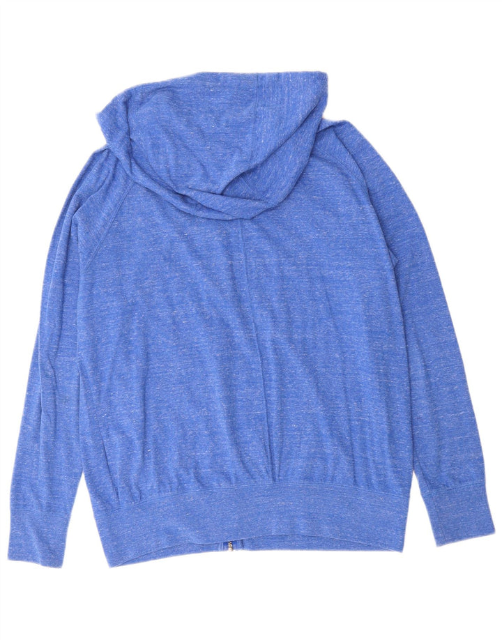 NIKE Womens Zip Hoodie Sweater UK 18 XL Blue Flecked Polyester