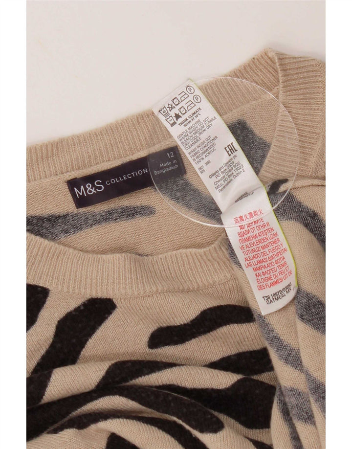 Maglione maglione con scollo a barca da donna Marks & Spencer UK 12 Beige medio
