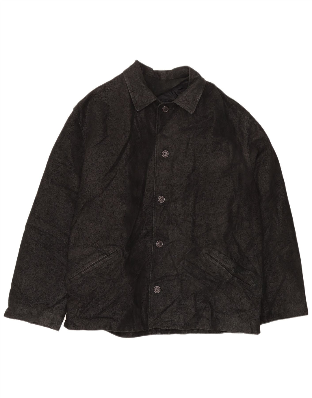 SAVE THE FOREST Giacca in pelle da uomo IT 54 2XL Pelle nera