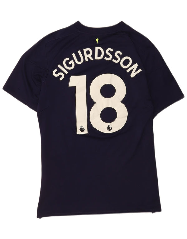 Umbro Uomo Everton F.C. T-shirt grafica Top sportivo a righe viola medio
