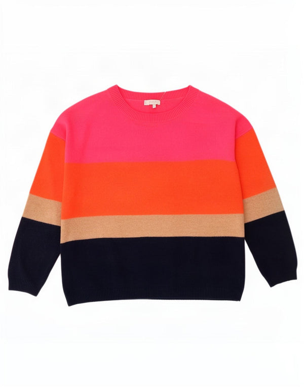 Maglione da donna con scollo a barca Hobbs UK 14 a righe multicolori medie