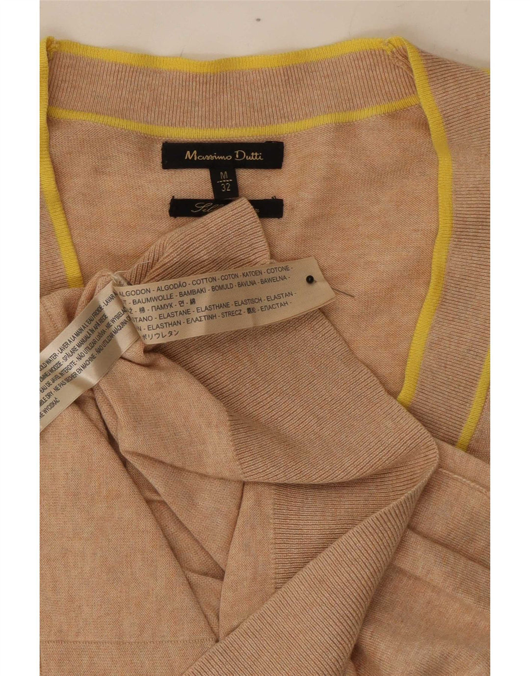 Maglione cardigan da donna Massimo Dutti UK 12 Cotone screziato beige medio