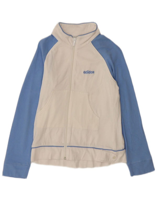 Giacca Top Tuta Adidas Bambina 11-12 Anni Media Cotone Bianco