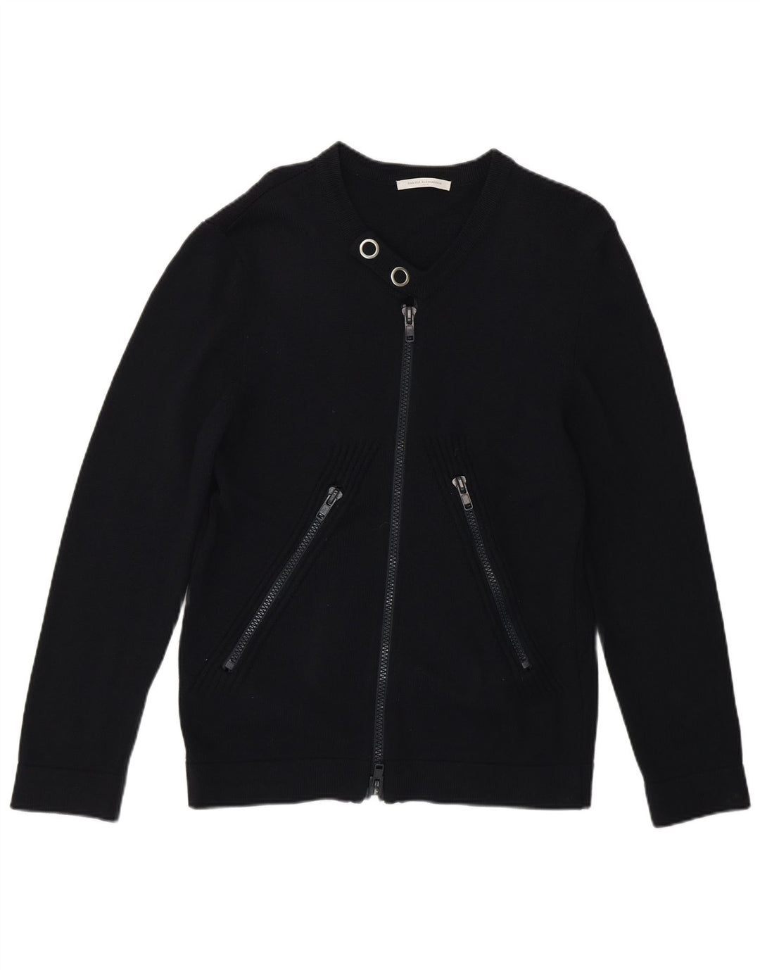 Maglione da donna con scollo a V Daniele Alessandrini UK 14 Medio Blu Navy