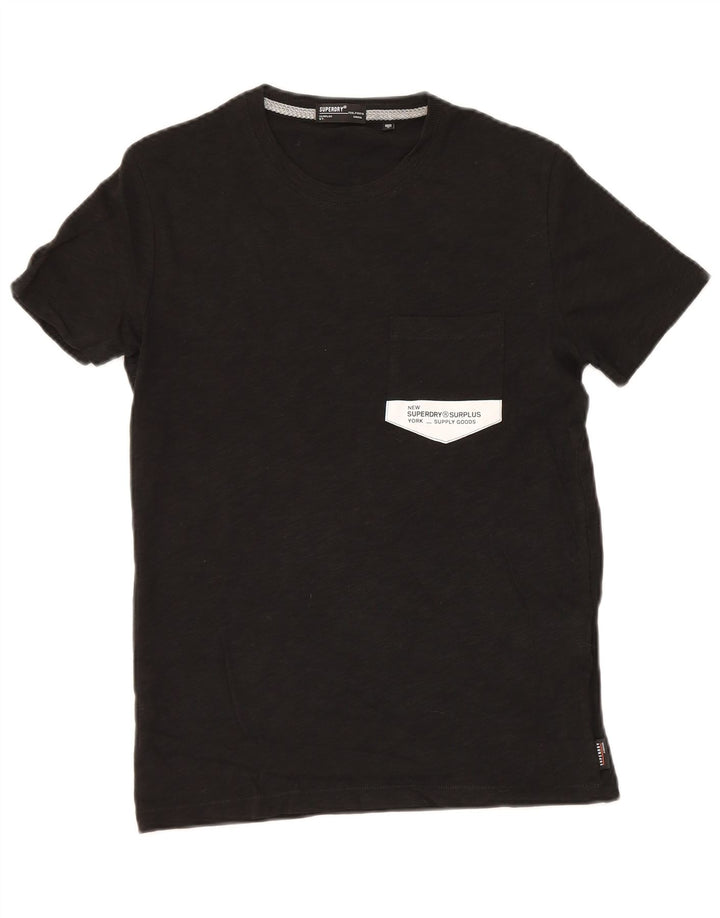 T-shirt da uomo Superdry Top Small in cotone color block nero