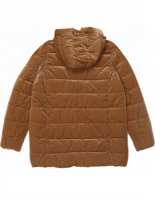 Cappotto imbottito con cappuccio Geox da donna Respira UK 16 grande poliestere marrone