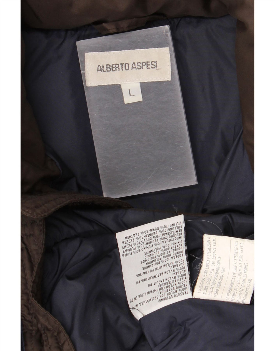 Giacca imbottita da donna Alberto Aspesi UK 16 Large Marrone Nylon