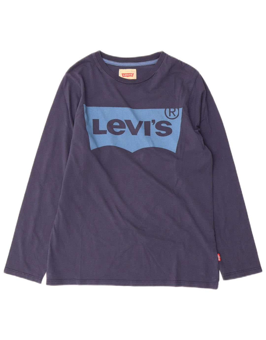 Maglietta grafica da bambino Levi's a maniche lunghe 13-14 anni in cotone blu navy