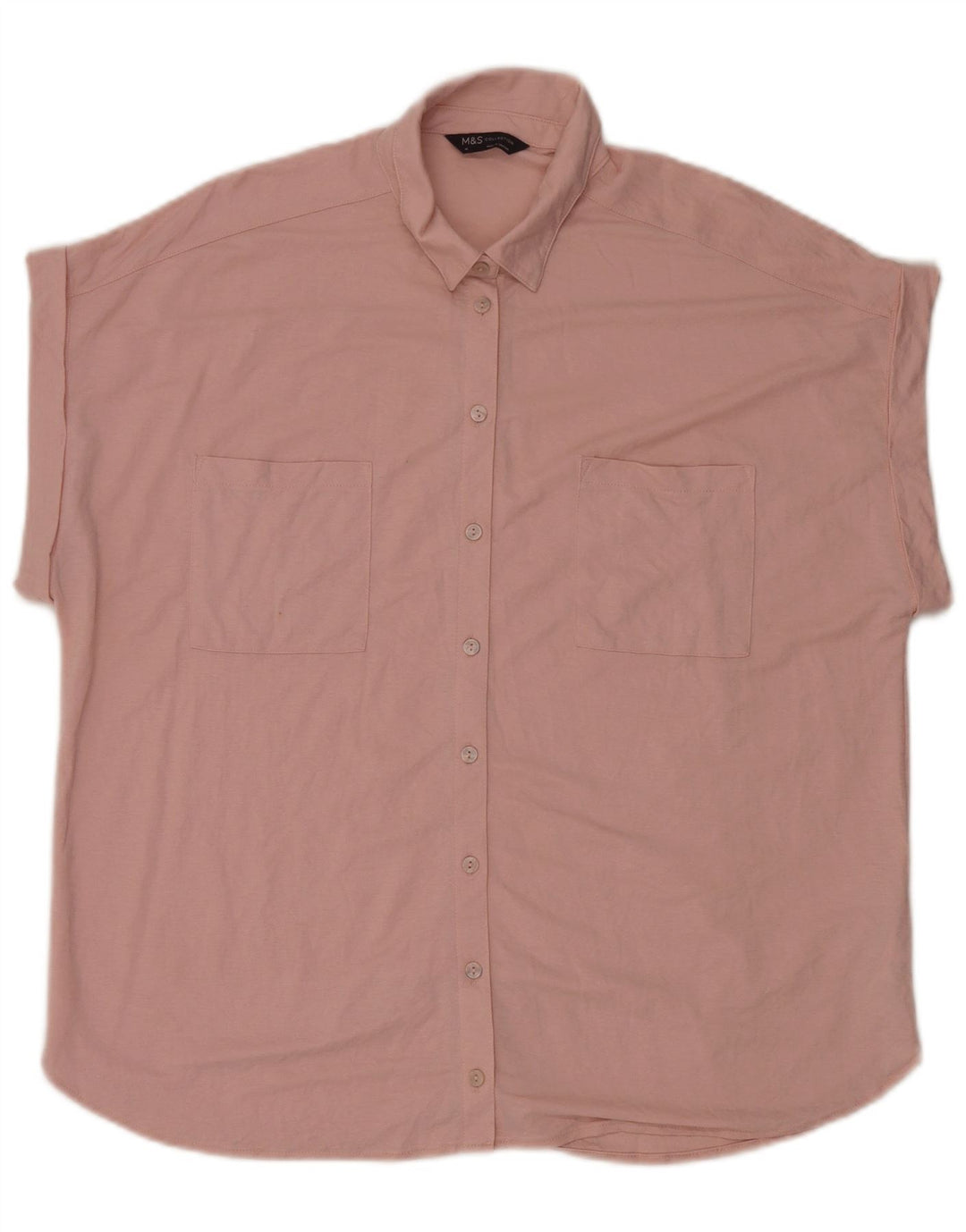 Camicia oversize a maniche corte da donna Marks & Spencer UK 14 Large Rosa