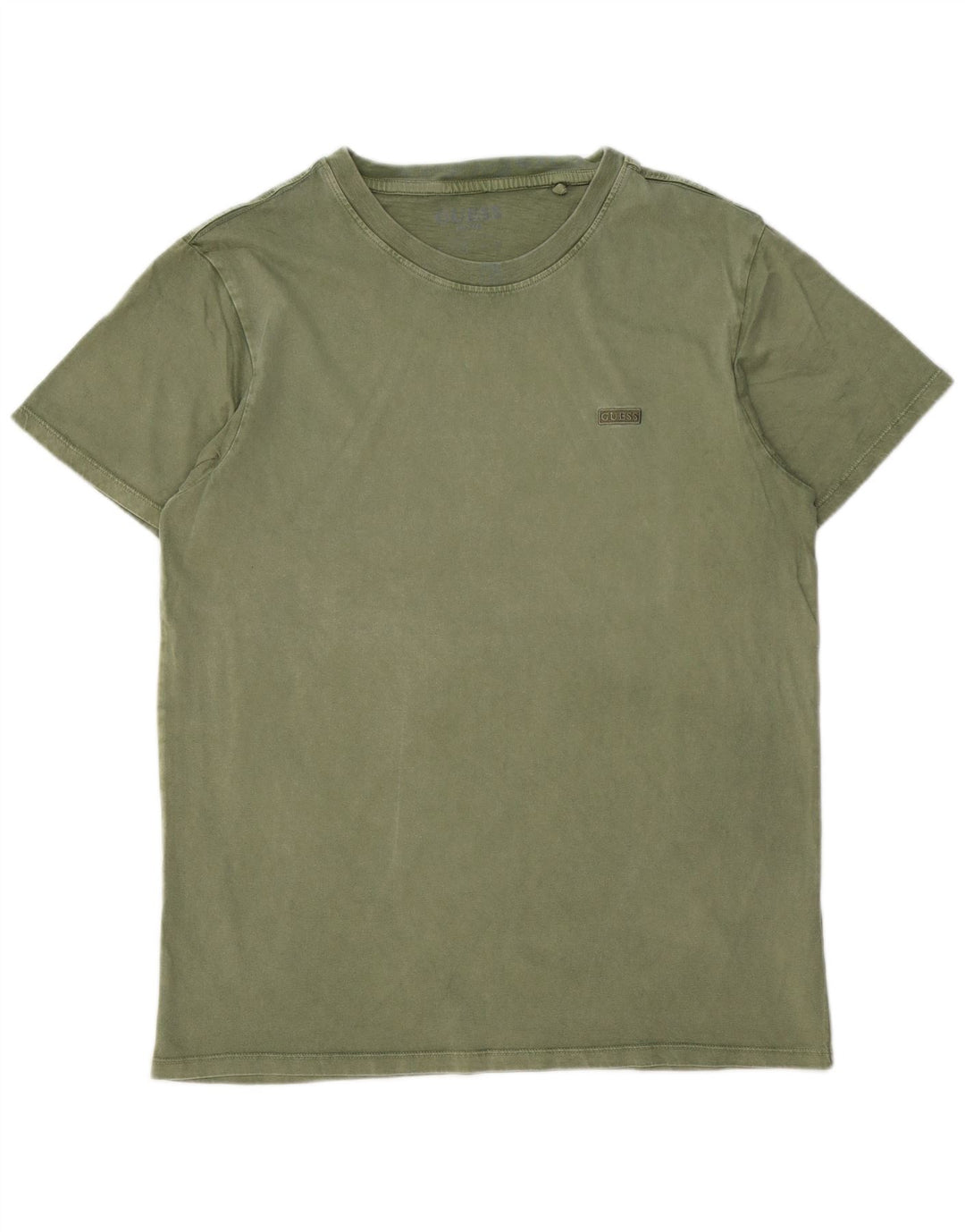 T-shirt da uomo GUESS Top UK 36 piccola in cotone verde