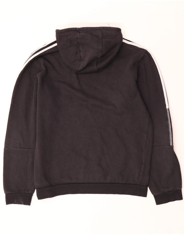 Felpa con cappuccio da donna Adidas UK 16 grande cotone nero
