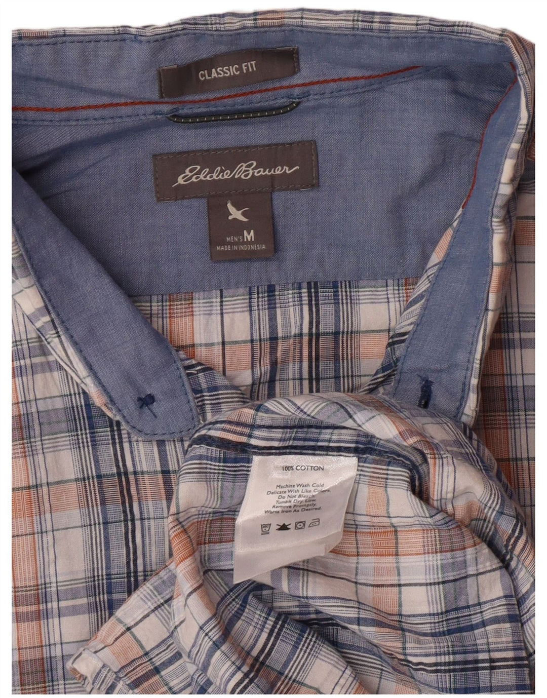 EDDIE BAUER Camicia da uomo a maniche corte vestibilità classica a quadri multicolore medio