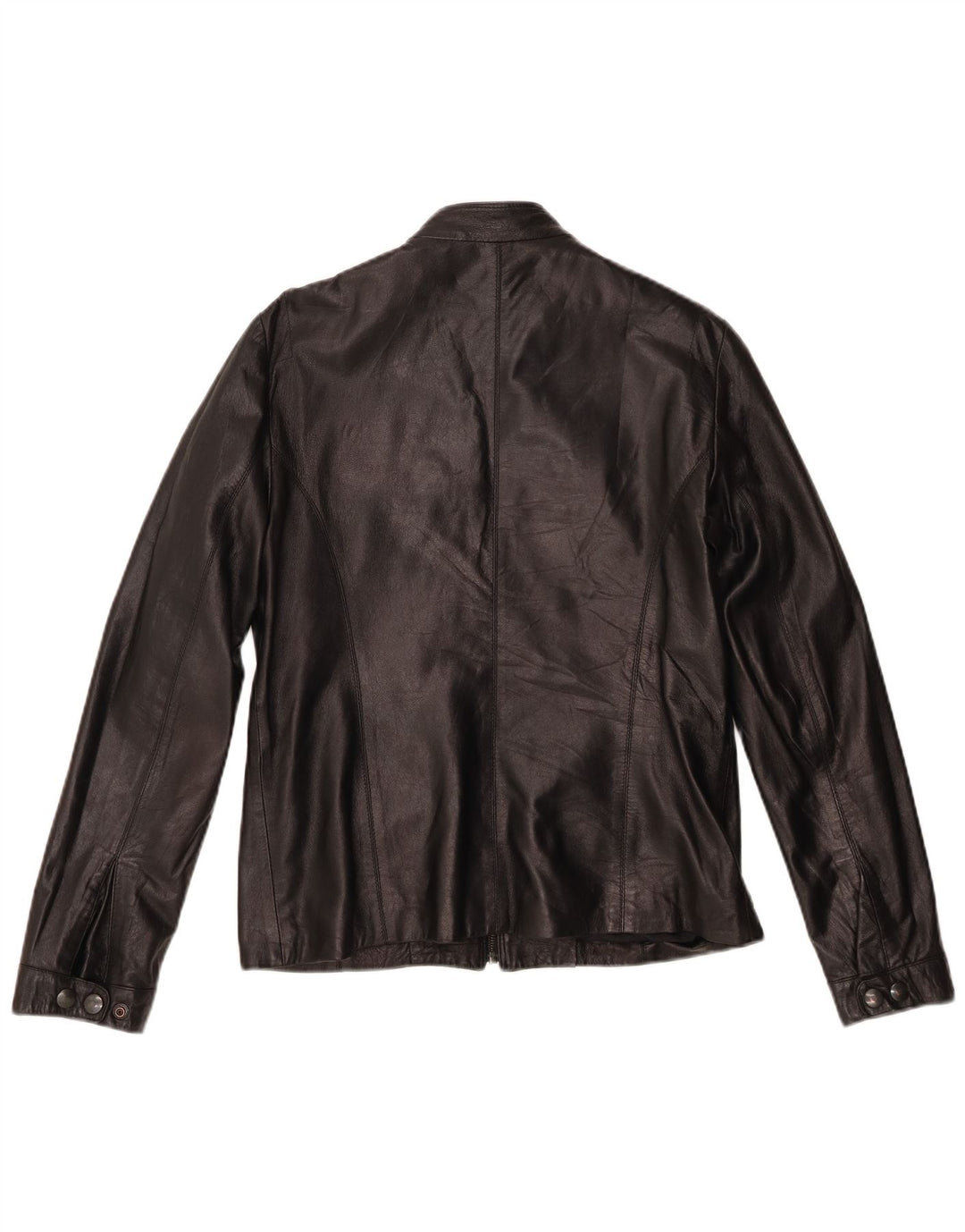 Giacca in pelle da donna vintage IT 46 grande in pelle nera