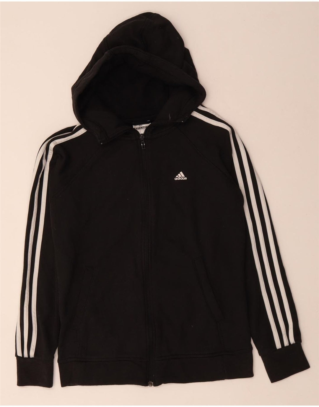 Maglione con cappuccio e zip Adidas Climalite da donna UK 8/10 Piccolo cotone nero