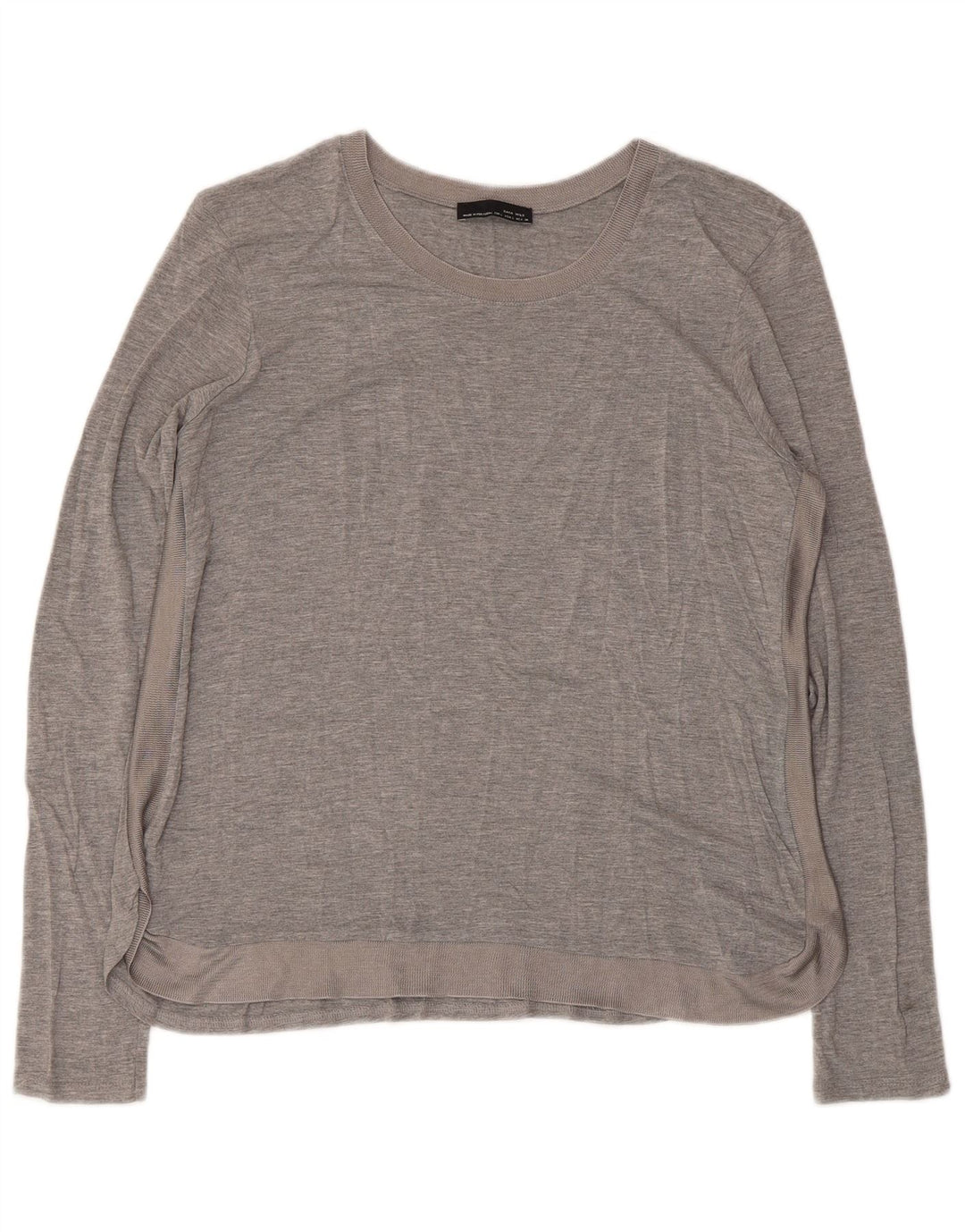 Top Zara da donna a maniche lunghe UK 16 grande grigio screziato