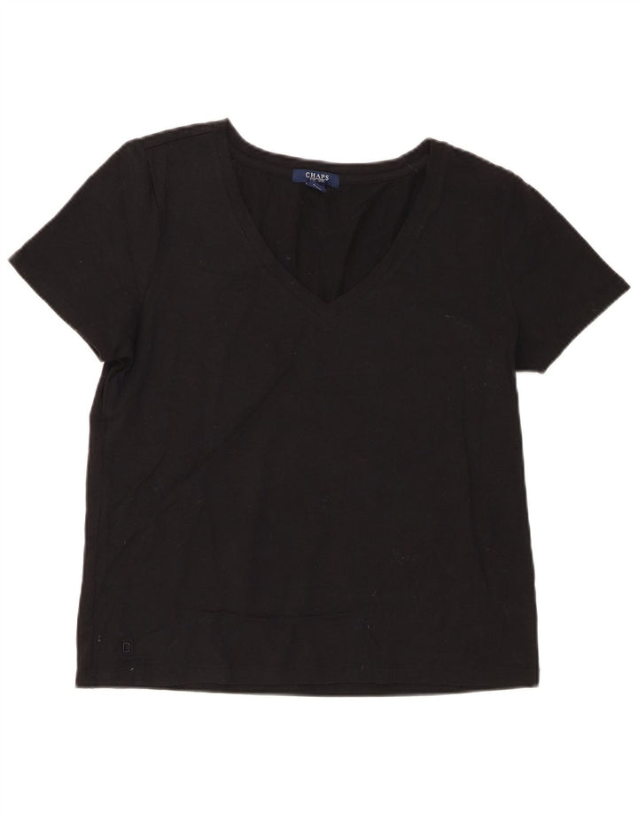 T-shirt da donna Chaps Top UK 14 grande cotone nero