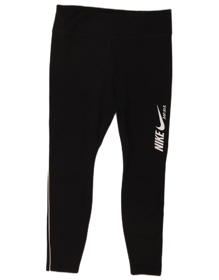 Leggings grafici da donna Nike UK 14 grande poliestere nero