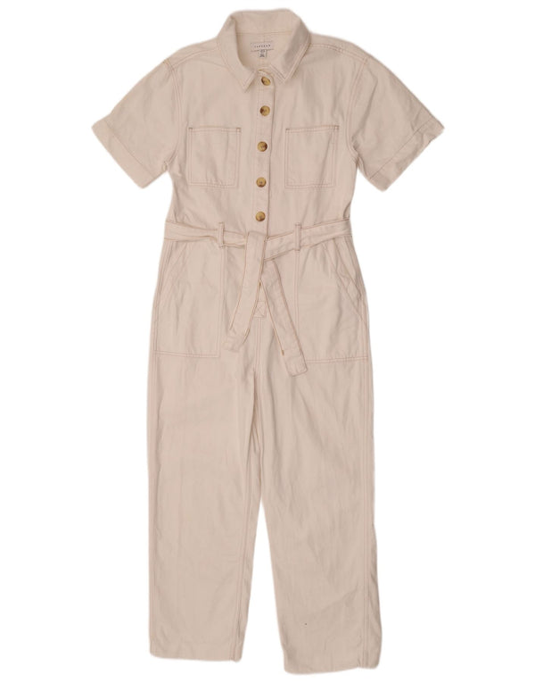 Tuta da donna a maniche corte Topshop UK 10 piccola cotone bianco