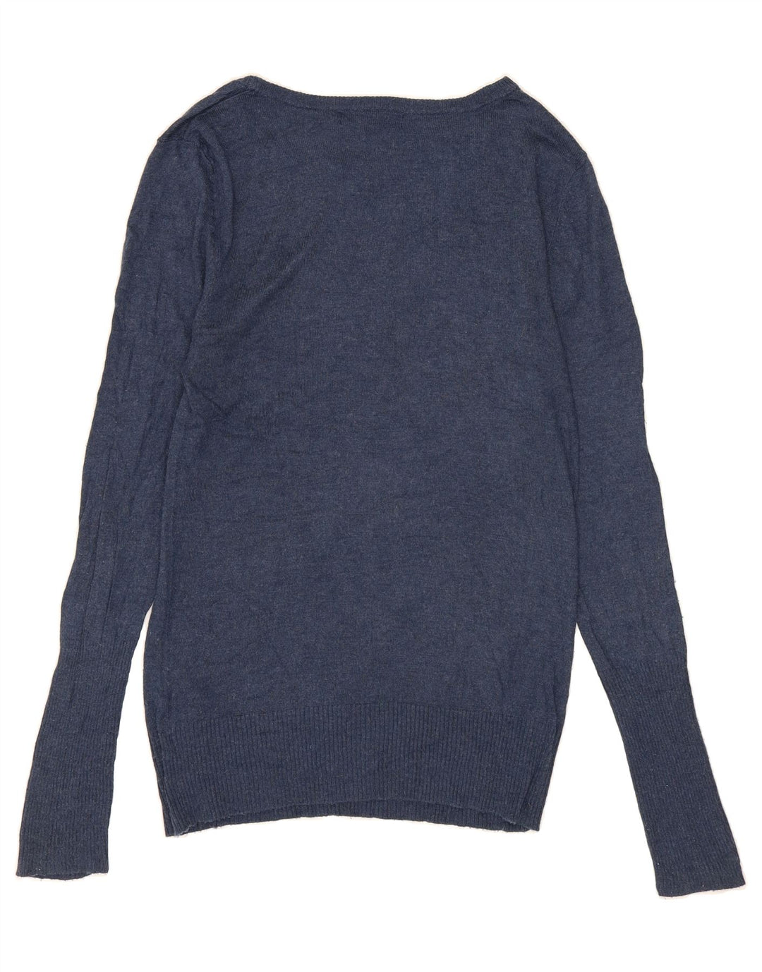 MOSSIMO Womens Boat Neck Jumper Sweater UK 12 Medium Navy Blue Nylon Vintage Mossimo and Second-Hand Mossimo from Messina Hembry 