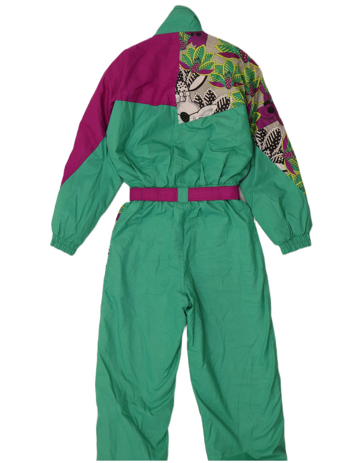 Tuta da sci vintage da donna EU 38 Medium W28 L30 Colourblock multicolore