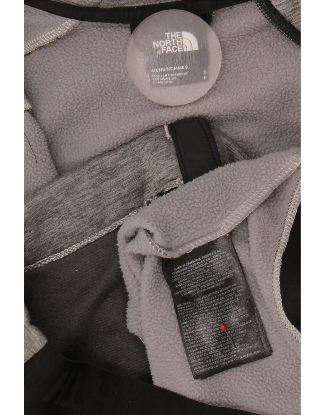 Maglione con cappuccio e zip da uomo The North Face piccolo poliestere color block grigio