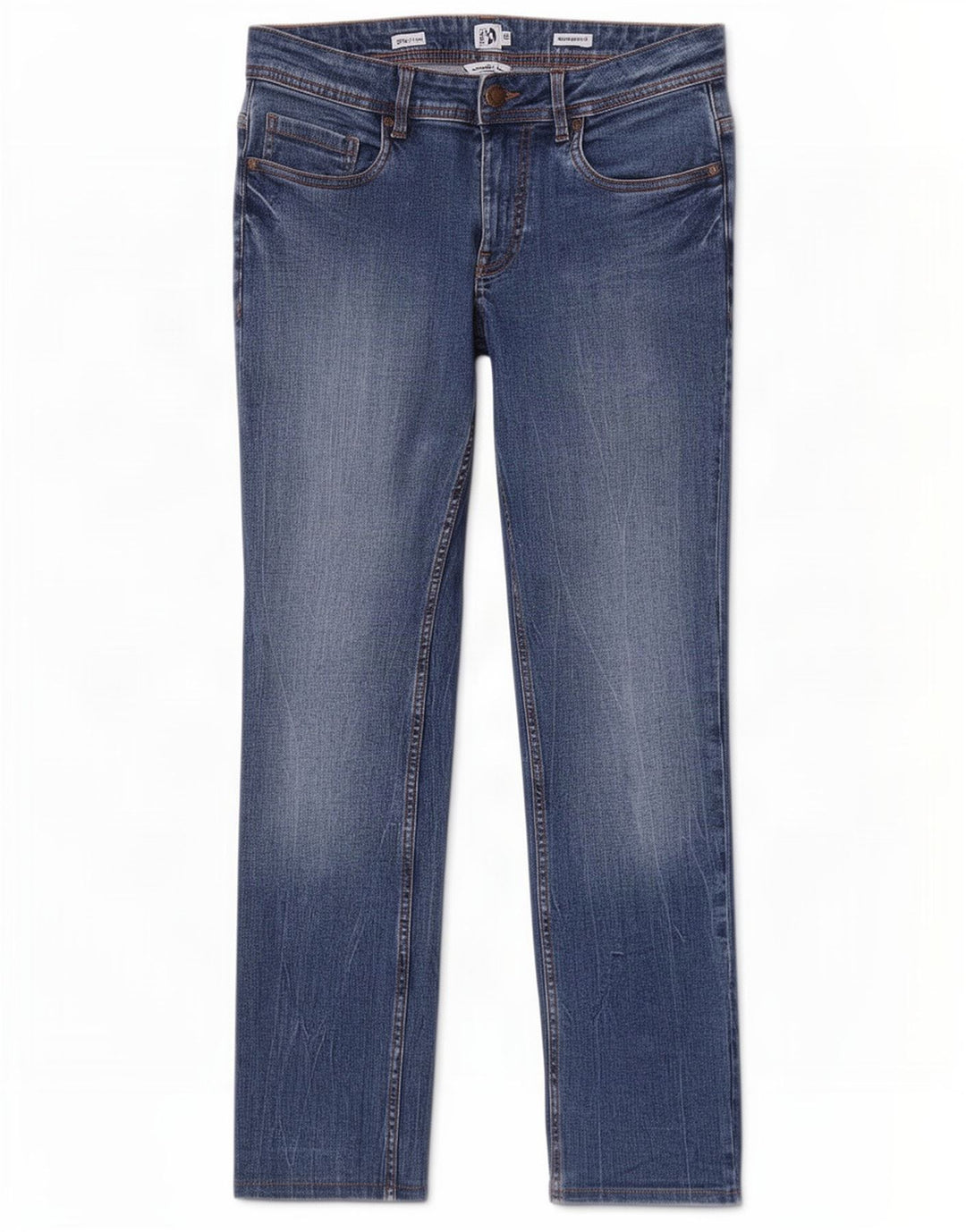 Jeans dritti da uomo dalla vestibilità regolare di Dack IT 46 Small W30 L30 in cotone blu