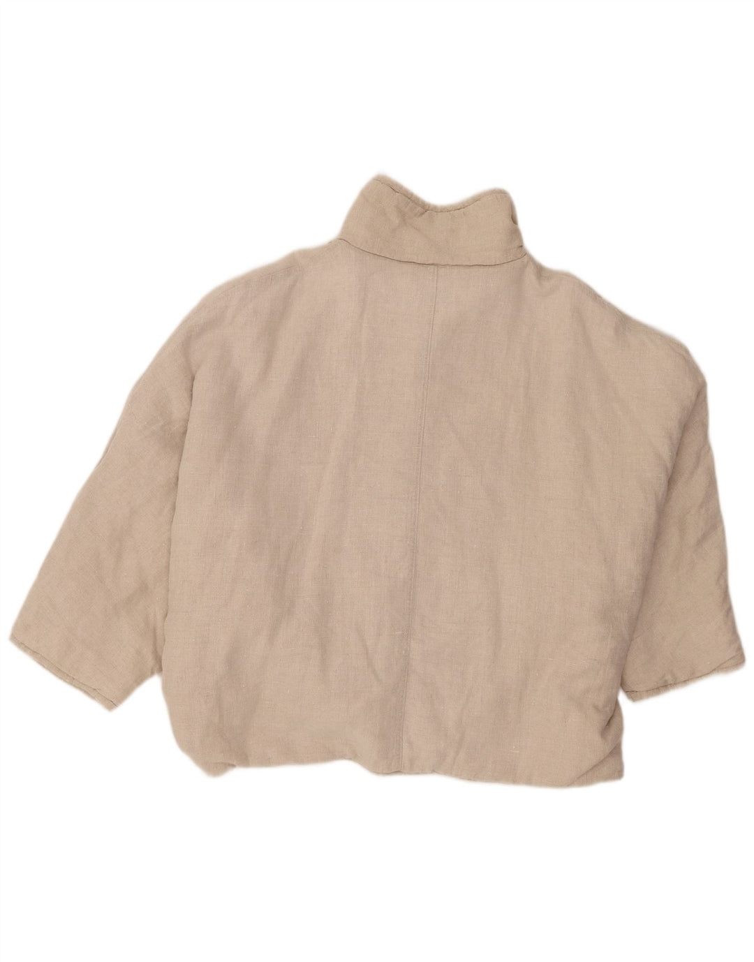 Bomber vintage da donna con maniche a 3/4 UK 16 Large Beige Colourblock