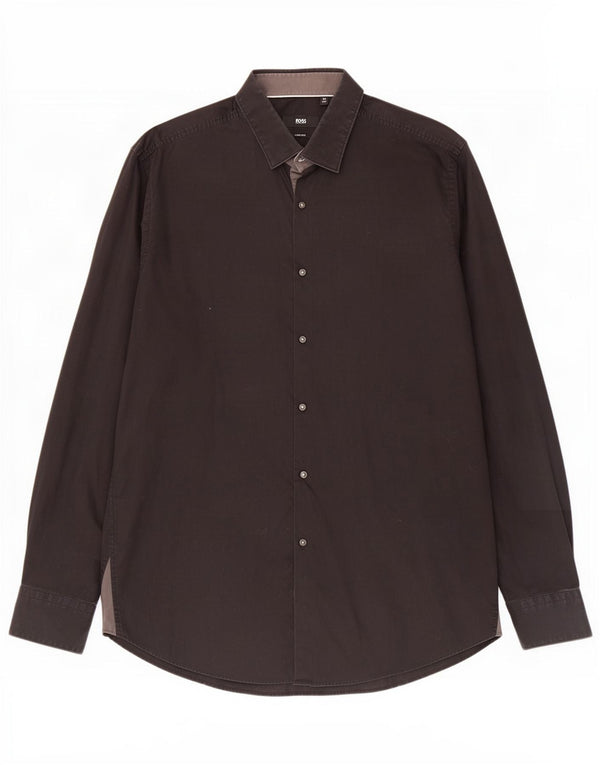 Camicia da uomo Hugo Boss taglia 44 17 1/2 XL cotone nero