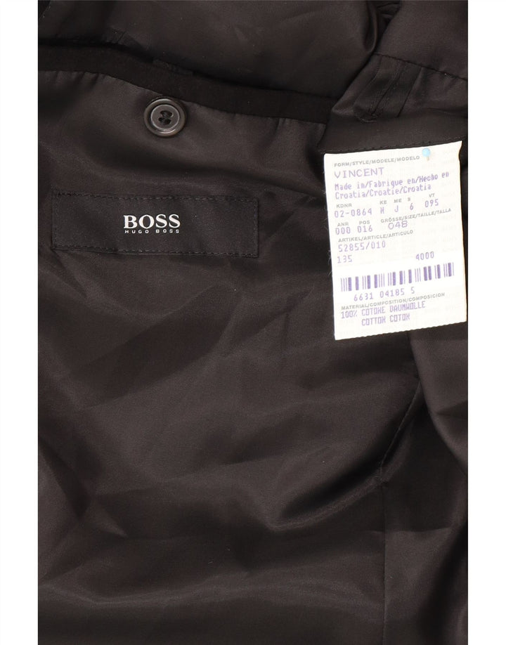 Giacca blazer da uomo a 2 bottoni HUGO BOSS EU 48 cotone nero medio