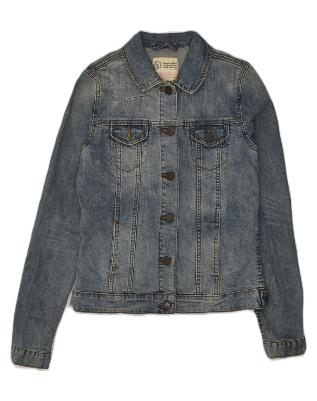FAT FACE Womens Denim Jacket UK 10 Small Blue | Vintage Fat Face | Thrift | Second-Hand Fat Face | Used Clothing | Messina Hembry 