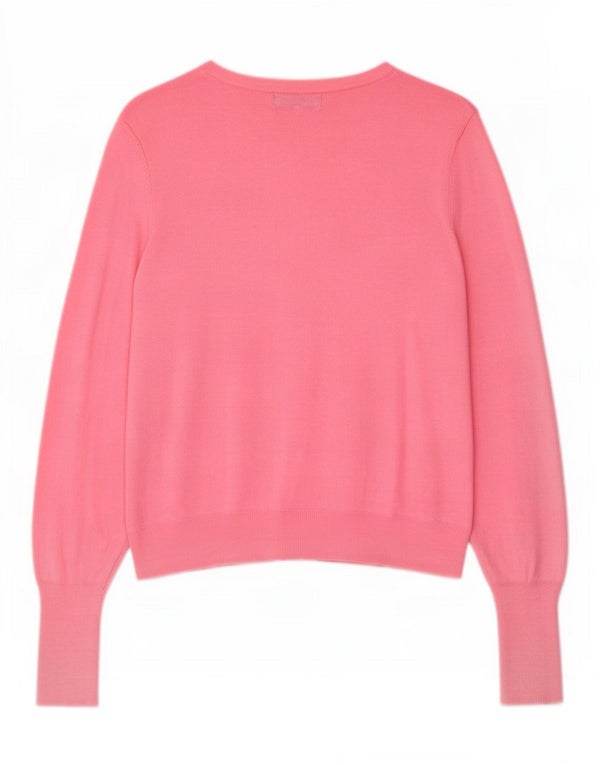 Maglione cardigan da donna Marks & Spencer UK 16 Large Rosa Viscosa