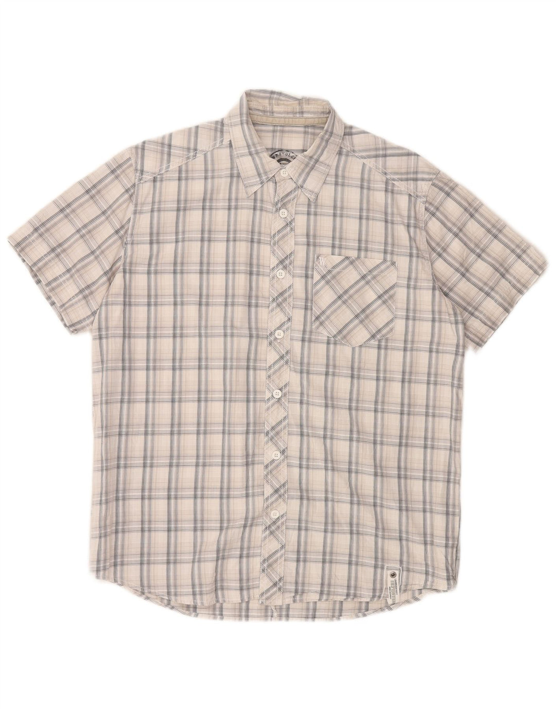 Camicia a maniche corte da uomo Wrangler in cotone a quadri bianco medio