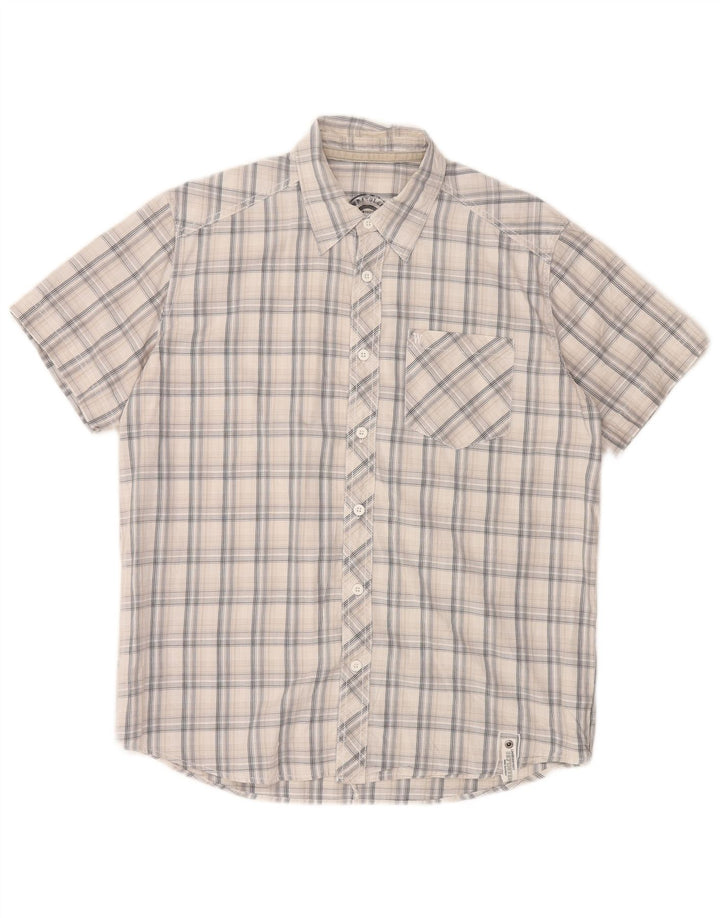 Camicia a maniche corte da uomo Wrangler in cotone a quadri bianco medio