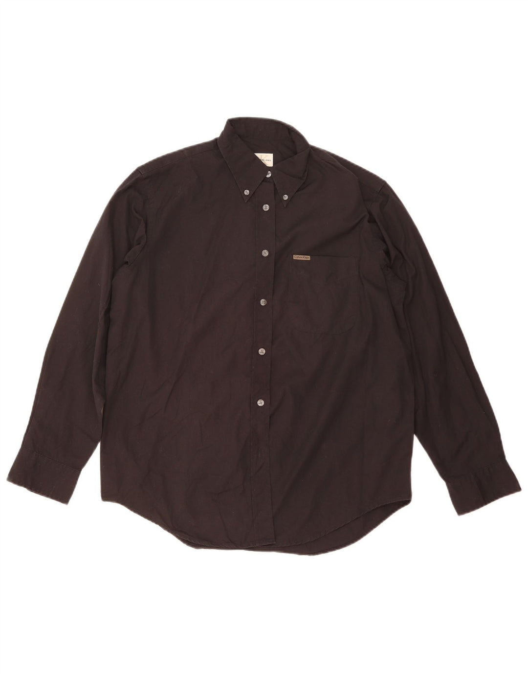 CALVIN KLEIN Camicia oversize da donna UK 14 Medio Nero Cotone