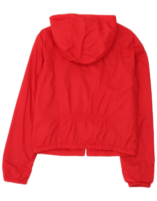 Giacca antipioggia con cappuccio da donna Hollister UK 12 Medium Red Nylon