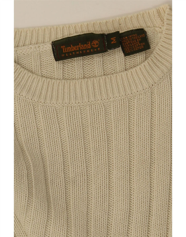 Maglione maglione girocollo da uomo Timberland in cotone beige medio