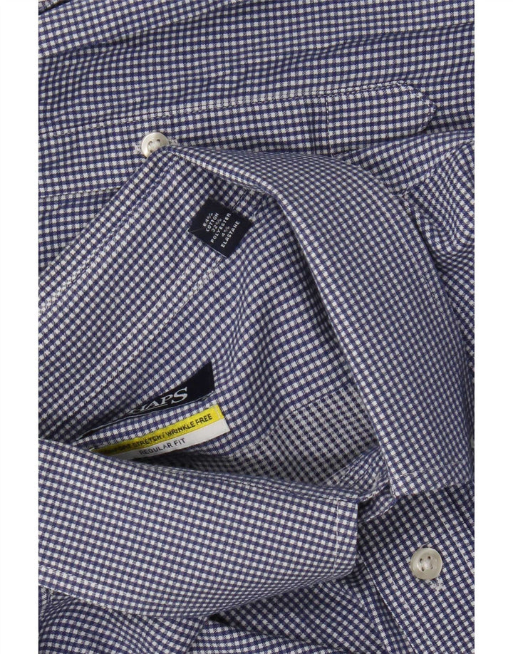Camicia Chaps da uomo vestibilità regolare taglia 18 2XL cotone a quadretti blu