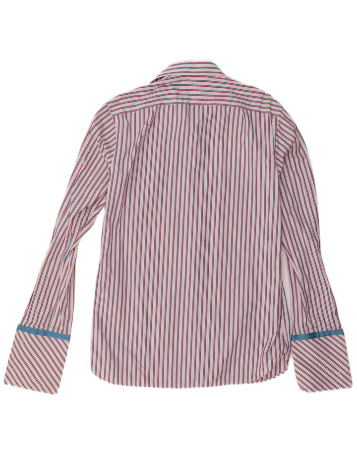 Camicia formale da uomo Ted Baker taglia 39 15 1/2 cotone a righe rosa medio