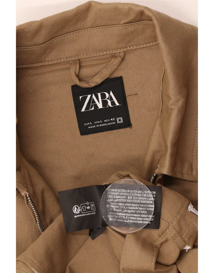 Giacca utility da uomo Zara UK 40 grande cotone beige
