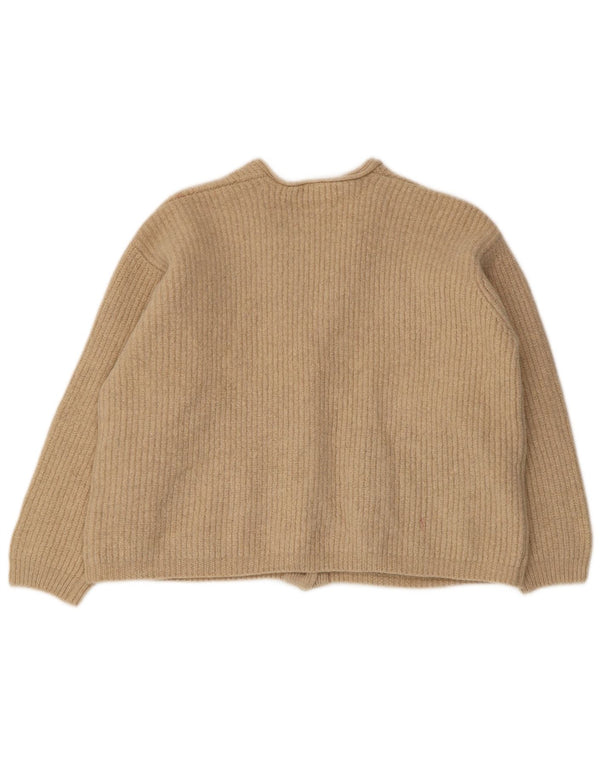 Maglione cardigan oversize da donna Dkny UK 10 piccolo in lana beige